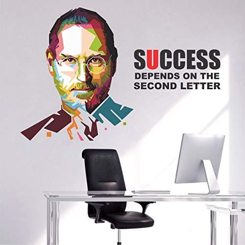 StickMe 'Success Depends On You - Steve Jobs - Office - Inspirational - Motivational - Quotes - Wall Sticker ' -SM675 (Multi Colour, Vinyl - 85cm X 55 cm)-Self-Adhesive