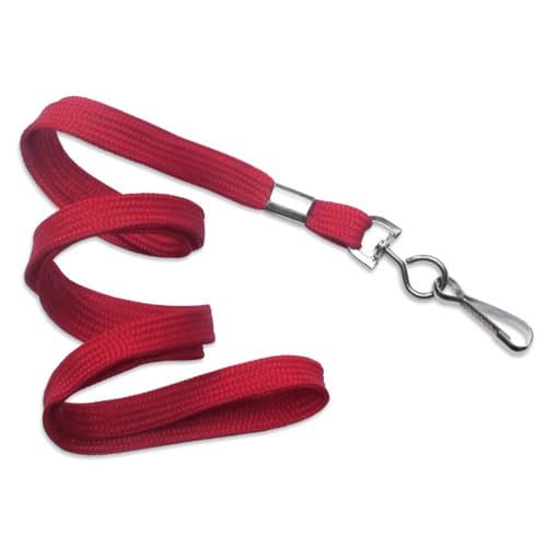 TruOffice Red 36-Inch Flat Lanyards with Swivel Hook, 100-Pack (CLANFS36-RD)