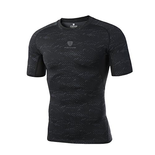 FANNAI Men's Short Sleeve T-Shirt Cool Dry Compression Baselayer Running Fitness Shirt,Shapewear for Men