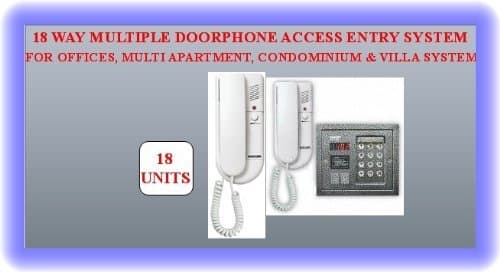 KOCOM TC97-18 WAY WIRED MULTIPLE INDOOR DOORPHONE INTERCOM WITH OUTDOOR ACCESS ENTRY CONTROL SYSTEM