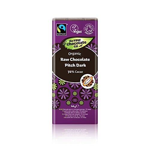 The Raw Chocolate Company - Organic & Fairtrade Raw Dark Chocolate Pitch 72% Cacao - 44g