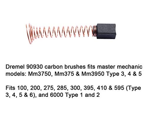 6 PCS Carbon Motor Brushes Compatible for Dremel 90930-05 Brush Repairing Part for 275, 285, 300, 395, 595(Type 3,4,5)