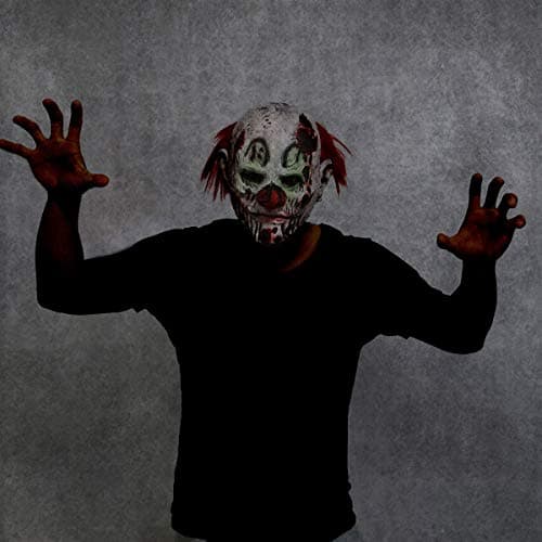 baellerry Halloween Scary Evil Clown Mask with Red Hair
