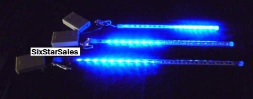Meteor Rain Shower BLUE Lights--1 piece-12 inch Tube 18 LED Lights-Battery Operated-Christmas Light