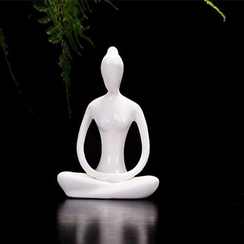 Goodqueen Ceramic Statue - Abstract Art Meditation Yoga Pose Statue Figurine Ceramic Yoga Figure Set (#3)