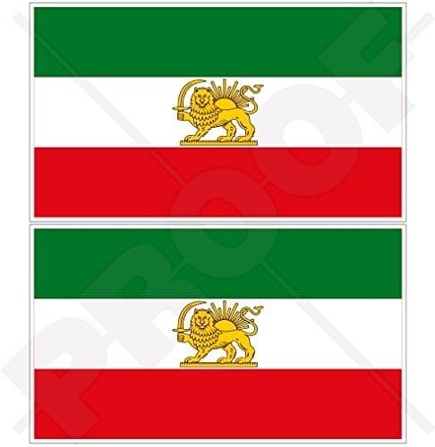 Iran PERSIA, Former Iranian Flag, Persian 3" (75mm) Vinyl Bumper Stickers, Decals x2
