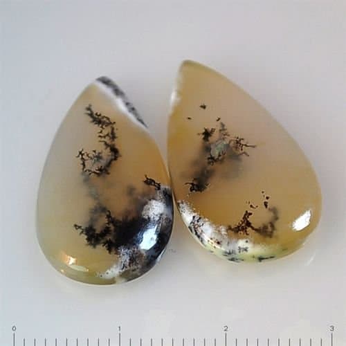 22Ct UNIQUE Natural Dendrite Opal/Merilinite (26mmX14mm each) Pair For Earrings