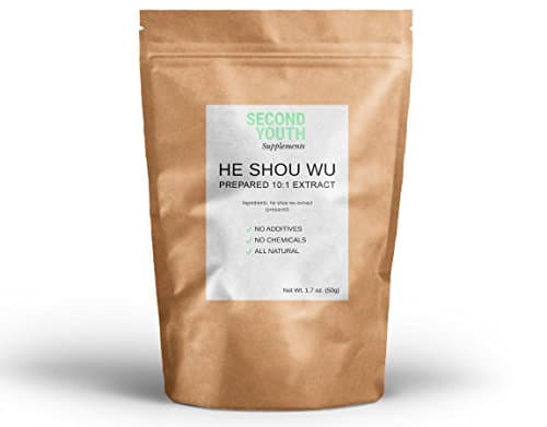 Second Youth Prepared He Shou Wu (Fo-Ti) Extract 10:1 (10x More Potent) - All Natural, No Additives, No Fillers - Pure and Very Potent - Use Less for Better Results
