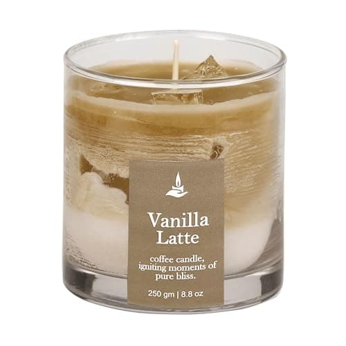 PROSPERRO LUMO by Parkash Candles Latte Coffee Scented Candle, Paraffin Wax and Gel Wax as ice Cubes- Coffee, Chocolate and Vanilla (Vanilla Latte)