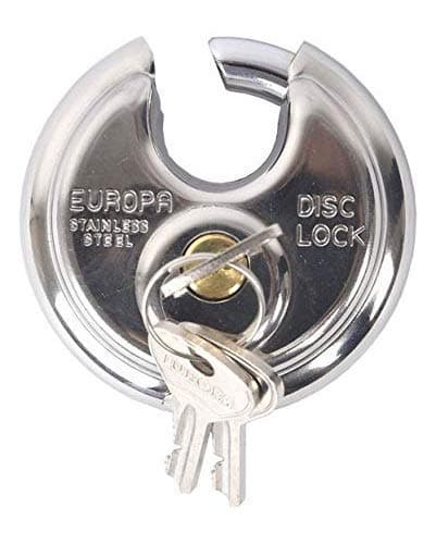 Europa P-170 Stainless Steel Disc Padlock | Heavy-Duty Hardened Shackle, Rust-Resistant Silver Finish, Long-Lasting Security | Ideal for Outdoor & Indoor Use