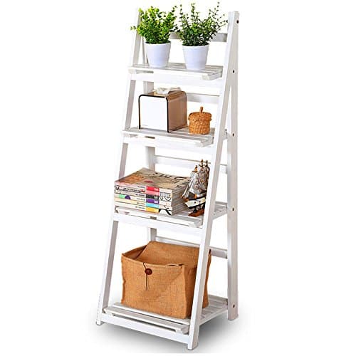 Hongyans Folding Plant Storage Shelves Rack Stand Flower Staircase with 4 steps Ladder for Home Decor