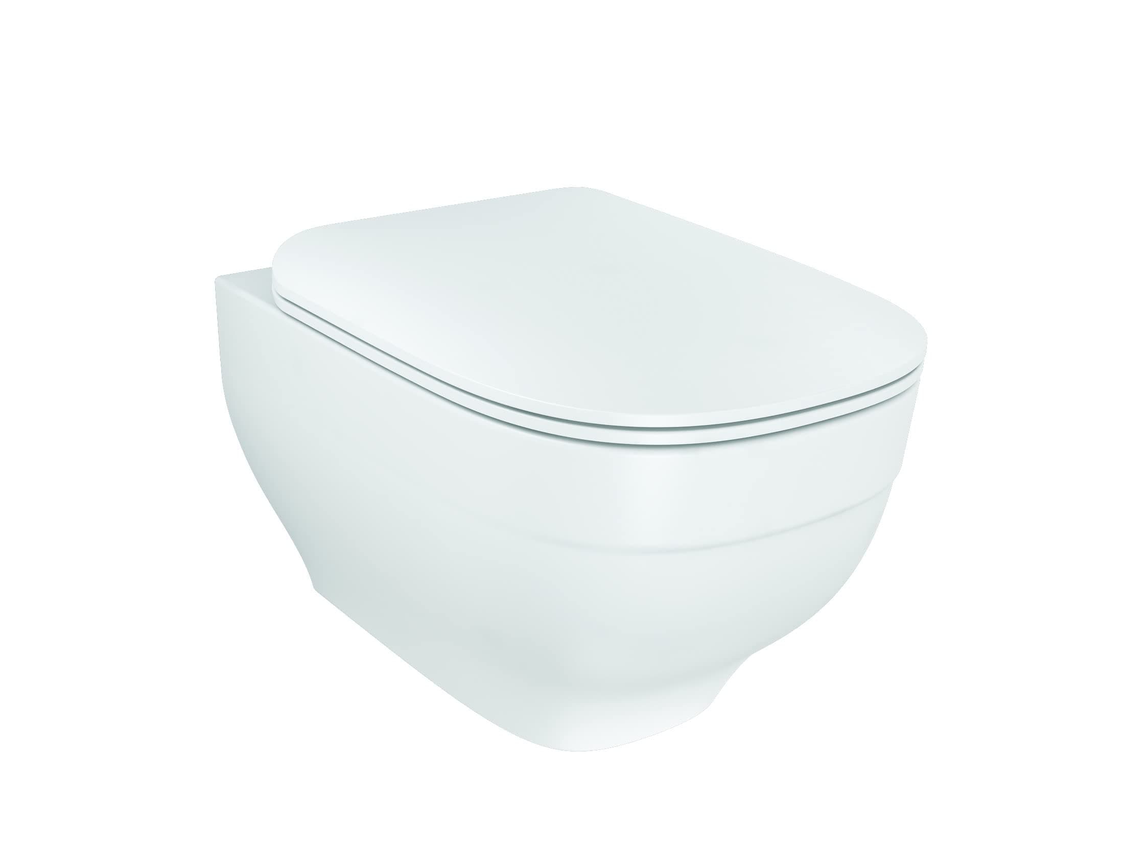 Kohler Trace Wall Mounted Rimless Ceramic Toilet, P Trap, 10 years warranty, White, High Glaze, Water Saving Eco Flush, Safeshield Anti-Bacterial Protection
