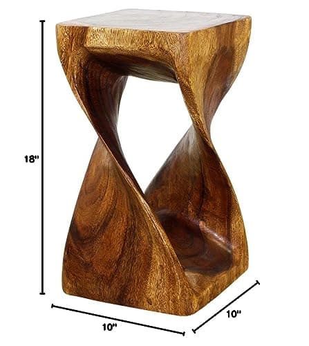 Haussmann End Table Original Twist 10 in SQ x 18 in H Walnut