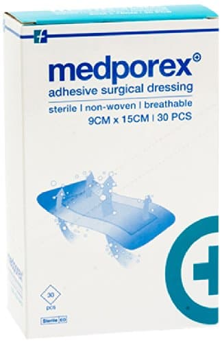 Medporex 9 x 15cm Surgical Dressing - Pack of 30