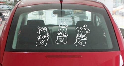 Large-Easy Instant Decoration car Sticker-Christmas Socking