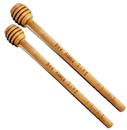 Kiri Honey - Honey Dippers Pack of 2 – Simple, Traditional Long Handled, Wooden drizzler, Spoon, Dibber, Server for Thick Sauce – Honey, Chocolate, Golden Syrup