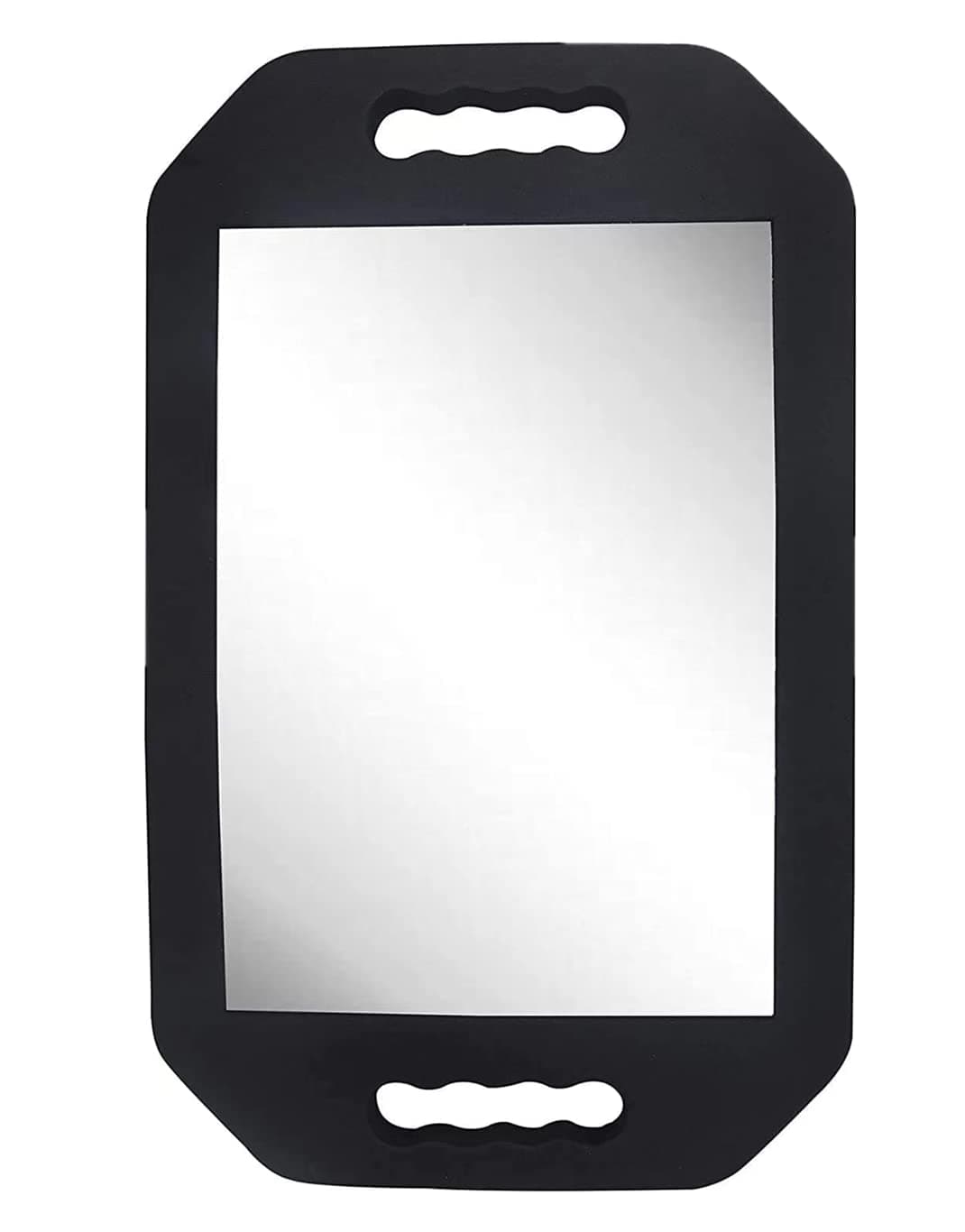 HREW Handle Mirror – Large Hand Mirror with Double Handle - Rectangular Hand Held Mirror with Handle - Lightweight Hair Salon Equipment Hairstylist and Barber Accessories (1Pcs Rectangle)