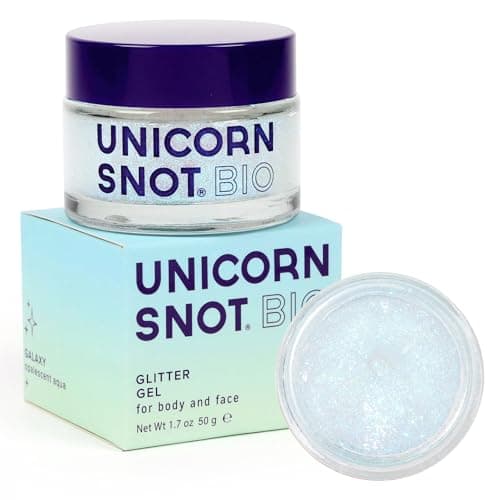 Unicorn Snot Face & Body BIO Glitter - Cosmetic-Grade Holographic Glitter Gel - Plant-Based Makeup for Festivals, Raves, Anime Cosplay - Safe for Face, Easy Application & Removal (Galaxy)
