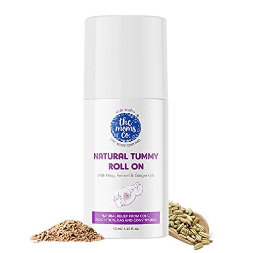 The Moms Co. Natural Tummy Roll On 40 ml l Eases Stomach Pain l Relief Indigestion & Constipation l Hing & Fennel Oil l 40ml