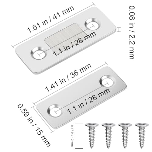Jiayi Magnet, Cabinet Magnets, Strong Door Magnets, Pack of 4, Self-Adhesive, Drawers, Door, Furniture, Magnetic Closure, Cabinet Doors, Furniture Magnets, Door Closer