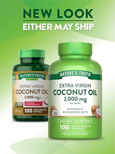 Nature's Truth Extra Virgin Coconut Oil 1000 mg, 100 Count