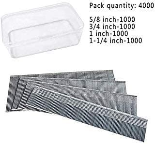 18 Gauge by 5/8-inch to 1-1/4-inch Brad Nails with Box Packaging for Concrete Nailer, 4000 pack