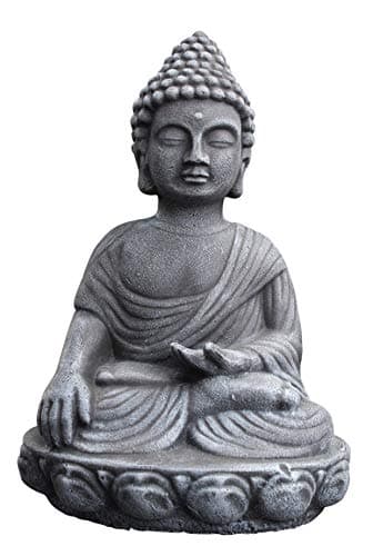 Garden ornamental Figure - Buddha, Cast stone, Slate gray