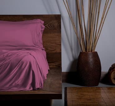 SHEEX Ecosheex Bamboo Origin Sheet Set with 2 Pillowcases, Soft Luxury Sateen, Cranberry, Queen