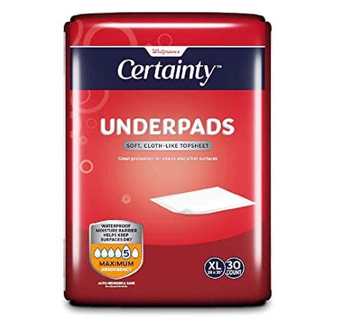 Walgreens Certainty Underpads, Waterproof Absorbency Extra Large 30.0 ea(1pack)