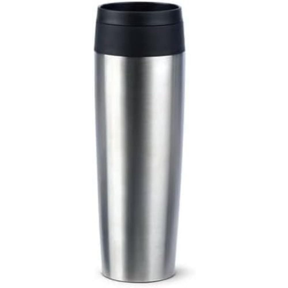 EMSAN20219 Travel Mug Classic Insulated Mug 0.5 litres Comfort Screw Cap Stainless Steel 6 Hours Hot and 12 Hours Cold 100% Leak-Proof Dishwasher Safe 360° Drinking Opening Stainless Steel