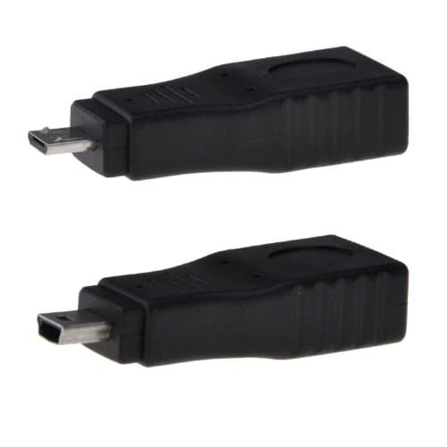 Gizga 2pcs USB 2.0 Female to Mini Male Adapter + USB Female to Micro USB Male Adapter Converter -Black