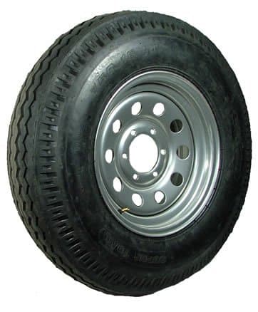 16" x 6" Silver Modular Trailer Wheel with radial TrailFinder ST23580R16E Tire Mounted (6-5.5" bolt circle)