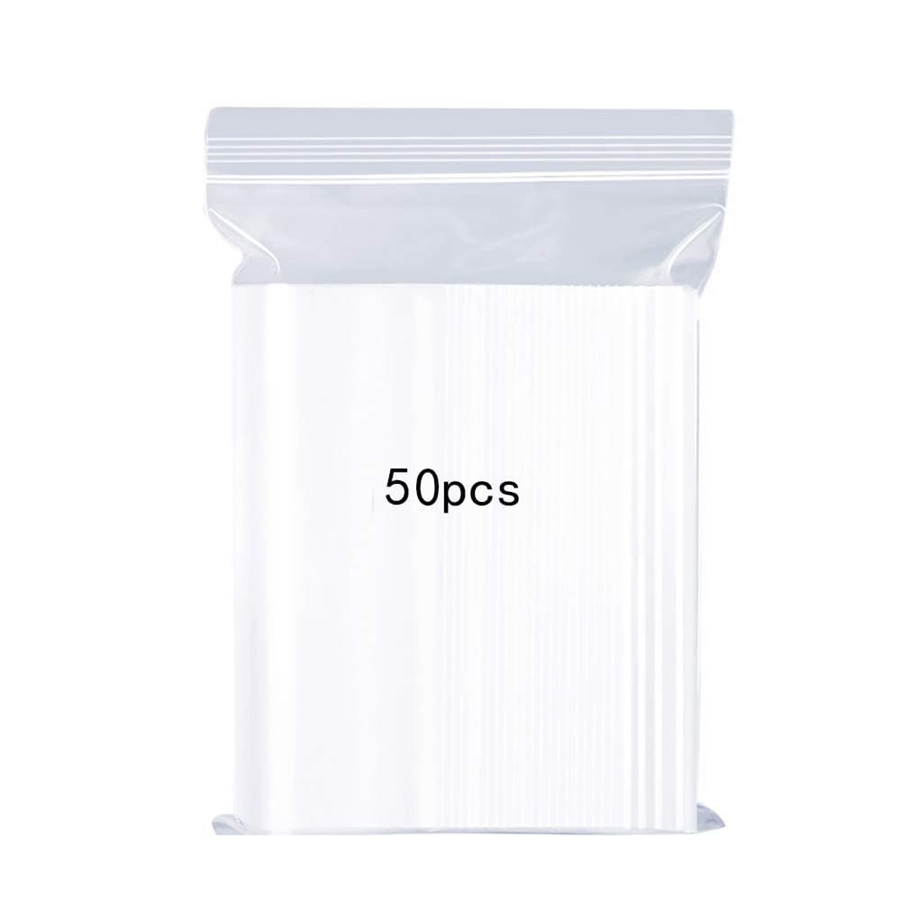 YOFADCI Zip Bags, Reusable Strong Zip Lock Bag, Thickening and Durable, Apply to Storage Bag 22 x 32 cm, 50 Pieces