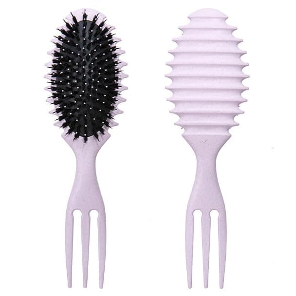 Curl Defining Brush,Curly Styling Hair Brush for Detangling,Combing,Shaping and Defining Curls For Women and Men Less Pulling,Reduce Pulling and Separation (3 Pointed-Purple)