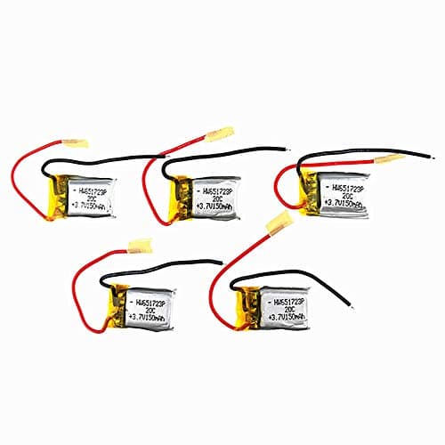 CBB 3.7V 150mAh Lipo Battery for Syma S107 S107G Helicopter S107G Battery 5 Pack 651723 Lithium Polymer Battery
