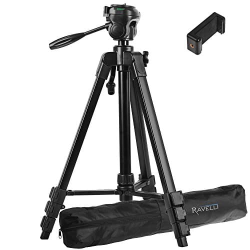 Ravelli APLT4 61" Lightweight Aluminum Tripod, Includes Carry Bag and Universal Smartphone Mount