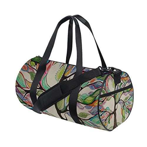 Modern Art Abstract Painting Colorful Tree Of Life Travel Tote Duffel Bag Carry on Bag Weekender Gym Bag For Men & Women