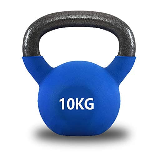 Vinyl Coated Kettlebells – Weight Available:10KG, Kettlebell Weight Set Comfort Grip Wide Handle, with Neoprene Coating Around The Bottom Half of The Metal Kettle Bell