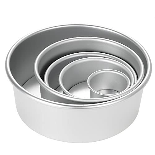 5pcs/set Aluminum Alloy Round Cake Mould Chiffon Cake Baking Pan Pudding Cheesecake Mold Set with Removable Bottom
