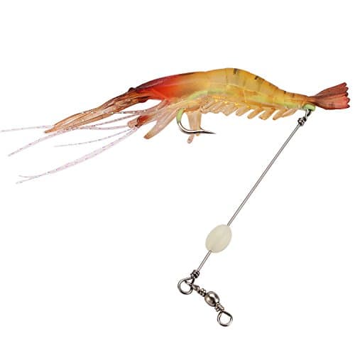 Zide 12PCS Soft Bait Lifelike Shrimp with Bait Fishing Lures
