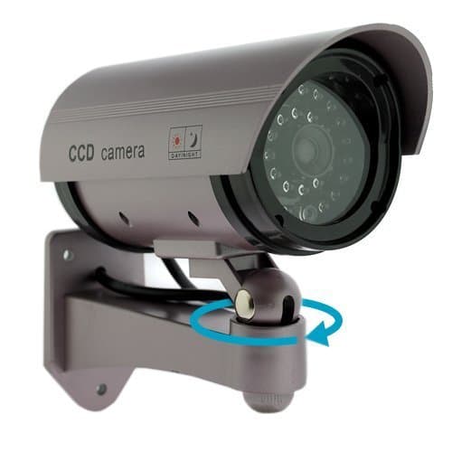 Kabalo Realistic Dummy CCTV Security Camera Flashing Red LED Indoor Outdoor Silver