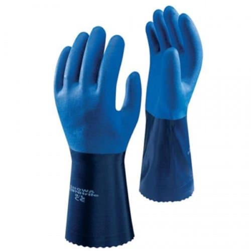 SHOWAGloves SHO720-L No.720 NBR Gauntlet Glove, Size: L, Blue