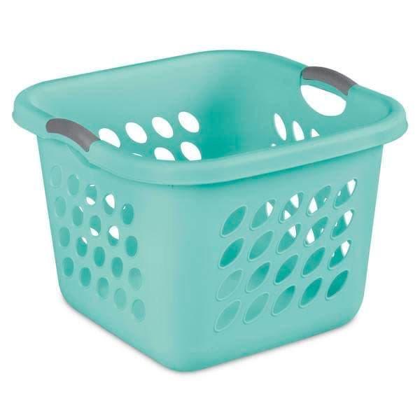 STERILITE 12177906 1.5 Bushel Ultra Square Laundry Basket Aqua Chrome - Quantity 1