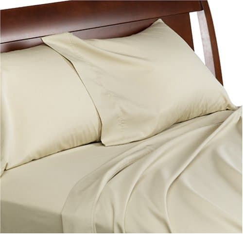 Melrose Home Collection 1,200-Thread-Count 100% Cotton Sateen Standard Pillowcases, Parchment