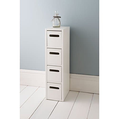 Saxony New Range of Bathroom Unit Fully Assembled Clean Lines & A Crisp White Finish-4 DRAWER CABINET-G-0105