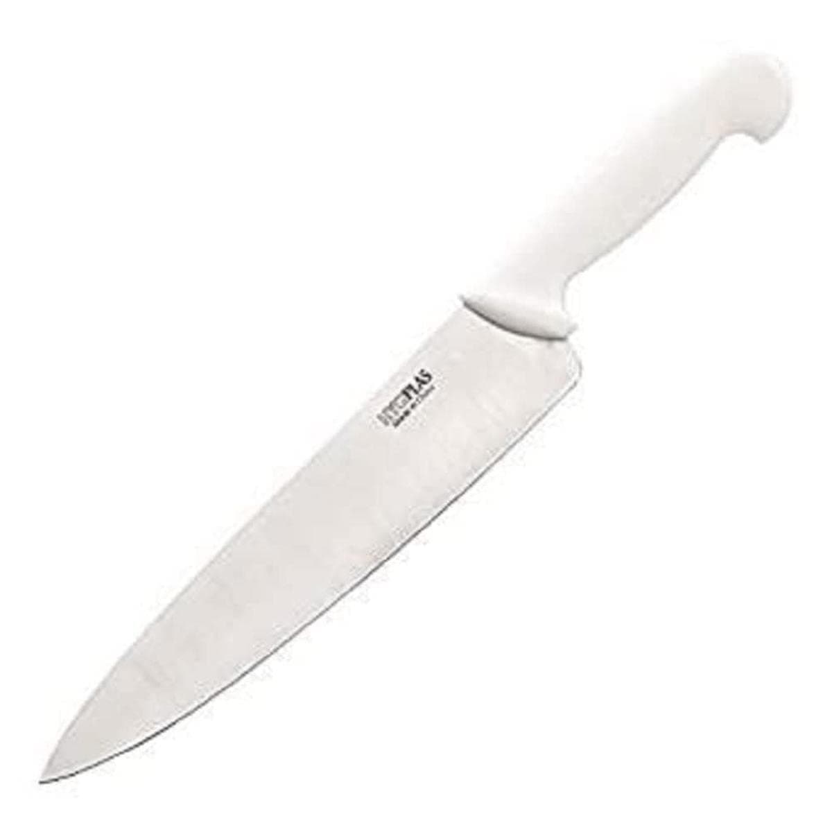 Hygiplas Colour-Coded Chef's Knife 25.5cm / 10 inch Blade Professional Grade | White for Dairy | Weight: 200 grams | C879