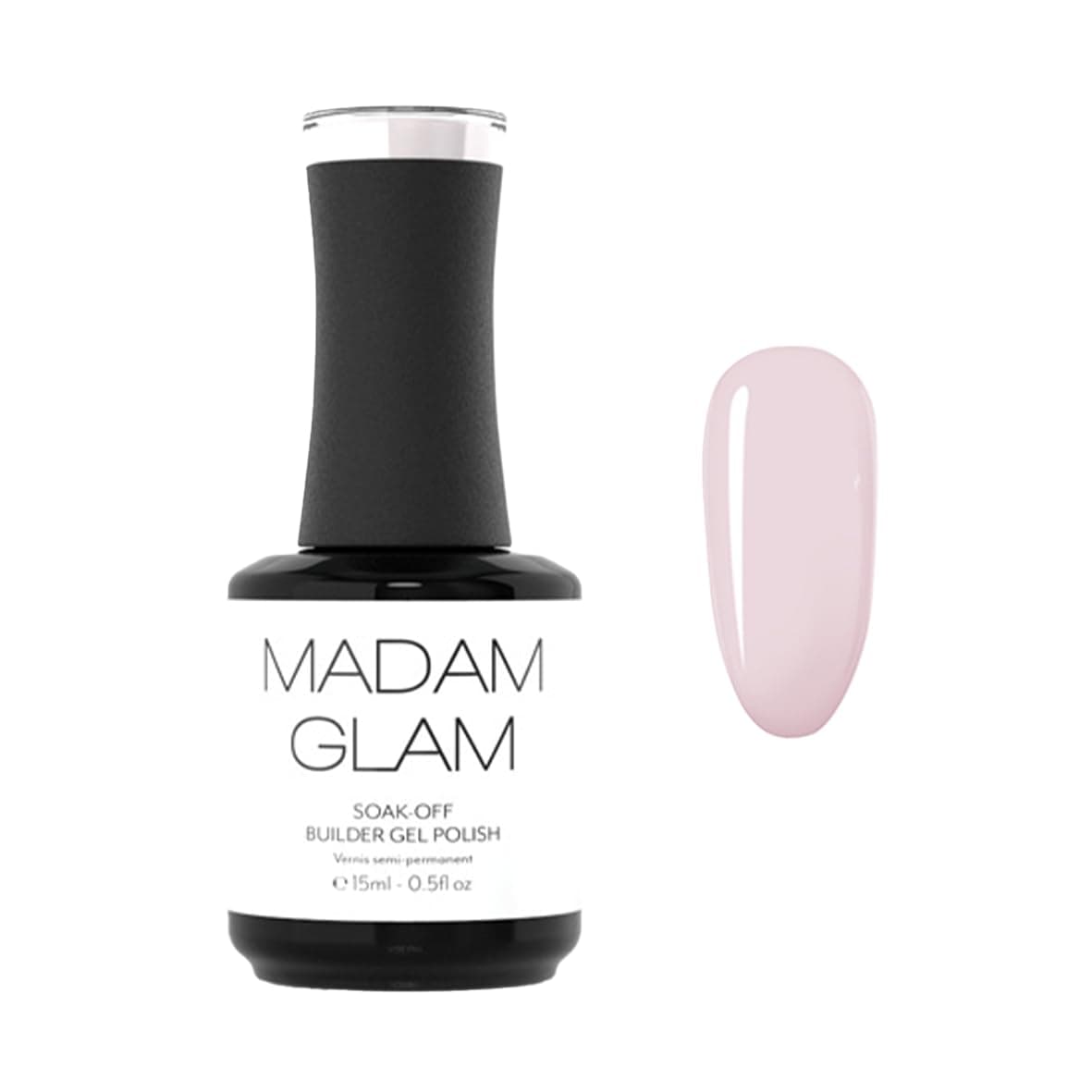 - Madam Glam - Hema-Free Soak-Off Builder Gel - Sheer Pink - 15ml 0.5 fl/oz - UV/LED lamp compatible - Chip-Free, Long-Lasting - Vegan, Cruelty-Free