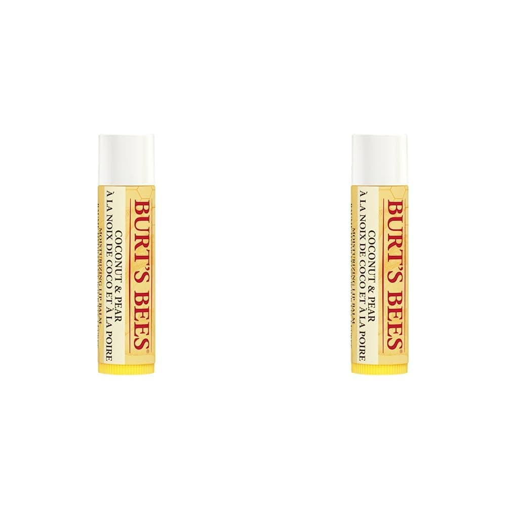 Burt's Bees Lip Balm Coconut & Pear, Moisturising Lip Balm With Beeswax & Vitamin E, 100% Natural Origin, 4.25g (Pack of 2)