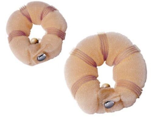 Original Hot Buns Hair Bun SET - 1 Large & 1 Small SET - Color: Light (For Blond, Light Brown Hair)