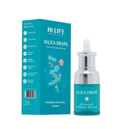 Hi Life Silica 600 Drops β Advanced Collagen Booster for Men & Women | Supports Glowing Skin, Lustrous Hair, Strong Nails, Immune System & Joints | Maximum Absorption & Anti-Ageing Support
